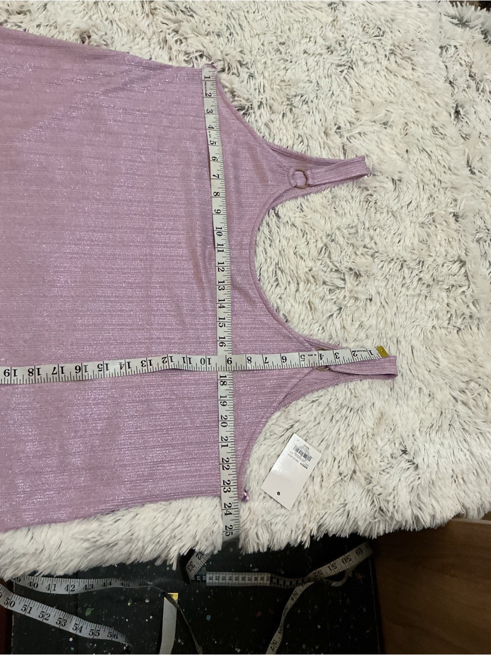 NWT Jennifer Lopez XXL soft lavendar Shimmer Ring Strap Tank Top Plus Size - Picture 5 of 11